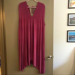 Velvety soft flowy magenta dress